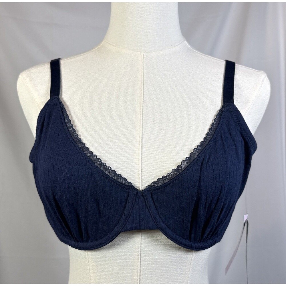 Wild Fable Women's Unlined Demi Bra Color Dark Navy Blue Size 38B 1 Piece
